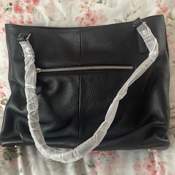 Bostanten Black Pebble Genuine Leather Tote - Picture 2 of 15